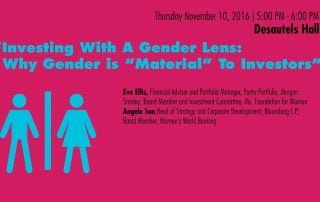 Investing with a Gender Lens event banner