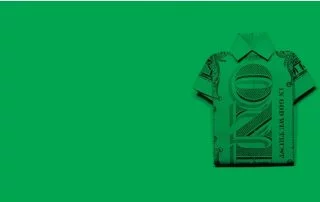 Graphic of golf shirt with US dollar print