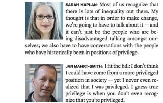 screenshot of Sarah Kaplan and Jan Mahrt-Smith bios