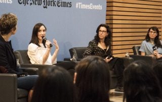 Panelist speak at the "Journalism and the #Metoo moment" event
