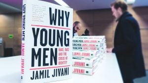 Close up of book "Why Young Men: Rage, Race, and the Crisis of Identity", by Jamil Jivani