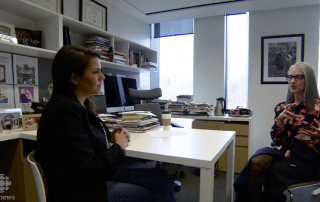 Sarah Kaplan being interviewed on CBC News