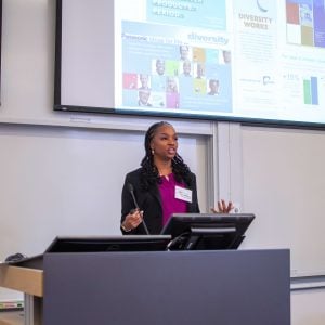 Jamillah Bowman Williams speaking at Industry Partner Workshop