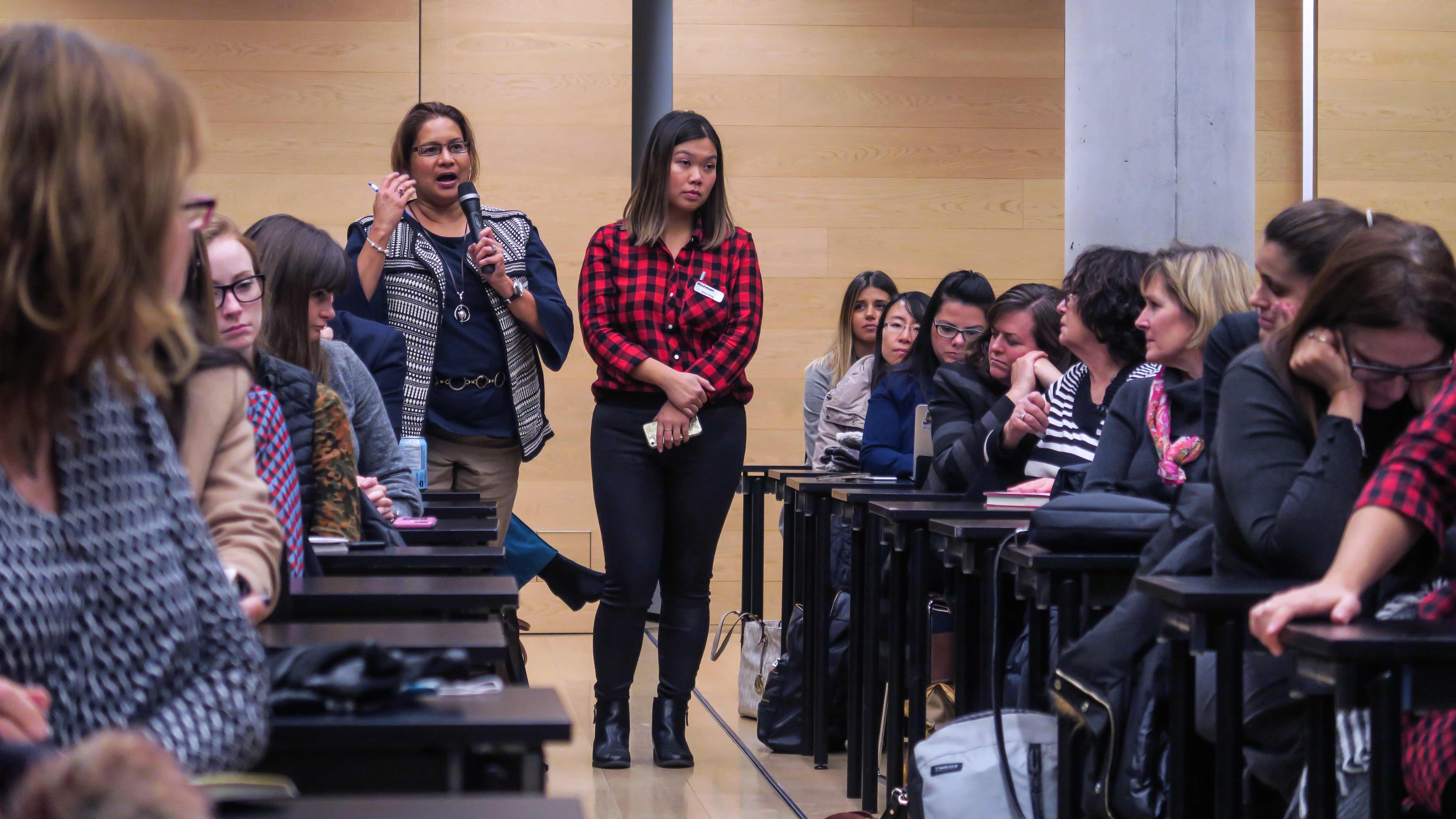 Attendees ask questions at "Fed Up" book launch event hosted by GATE