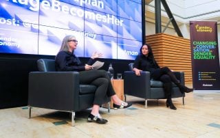 Sarah Kaplan and Soraya Chemaly speaking