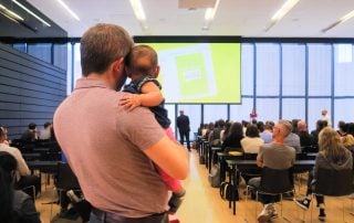 Audience member at Emily Oster's talk