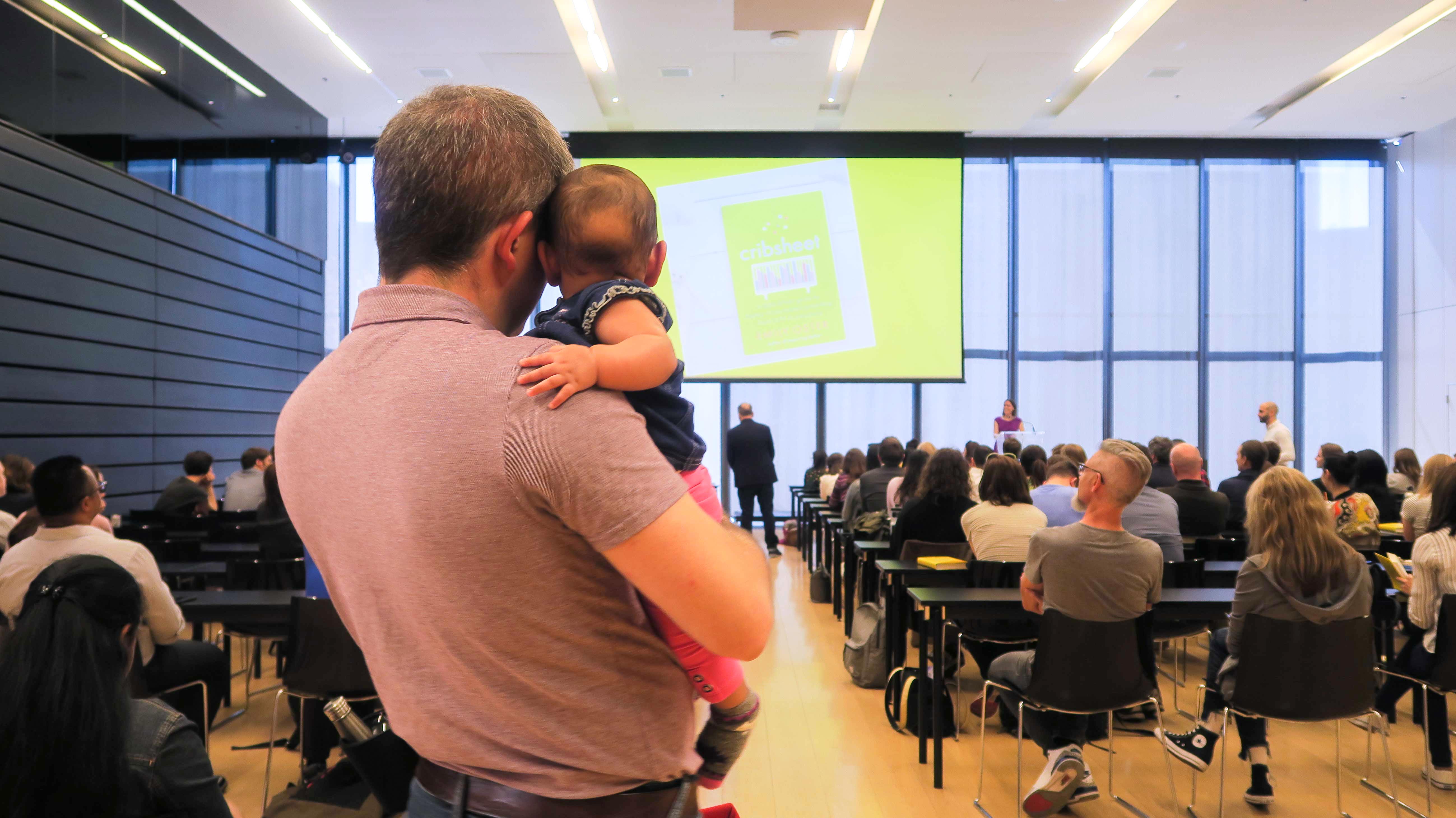 Audience member at Emily Oster's talk