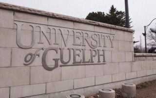 University of Guelph sign on a stone wall