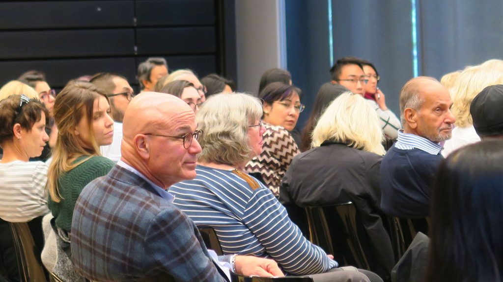 Audience members attending the Women and Investing event hosted by the Institute for Gender and the Economy