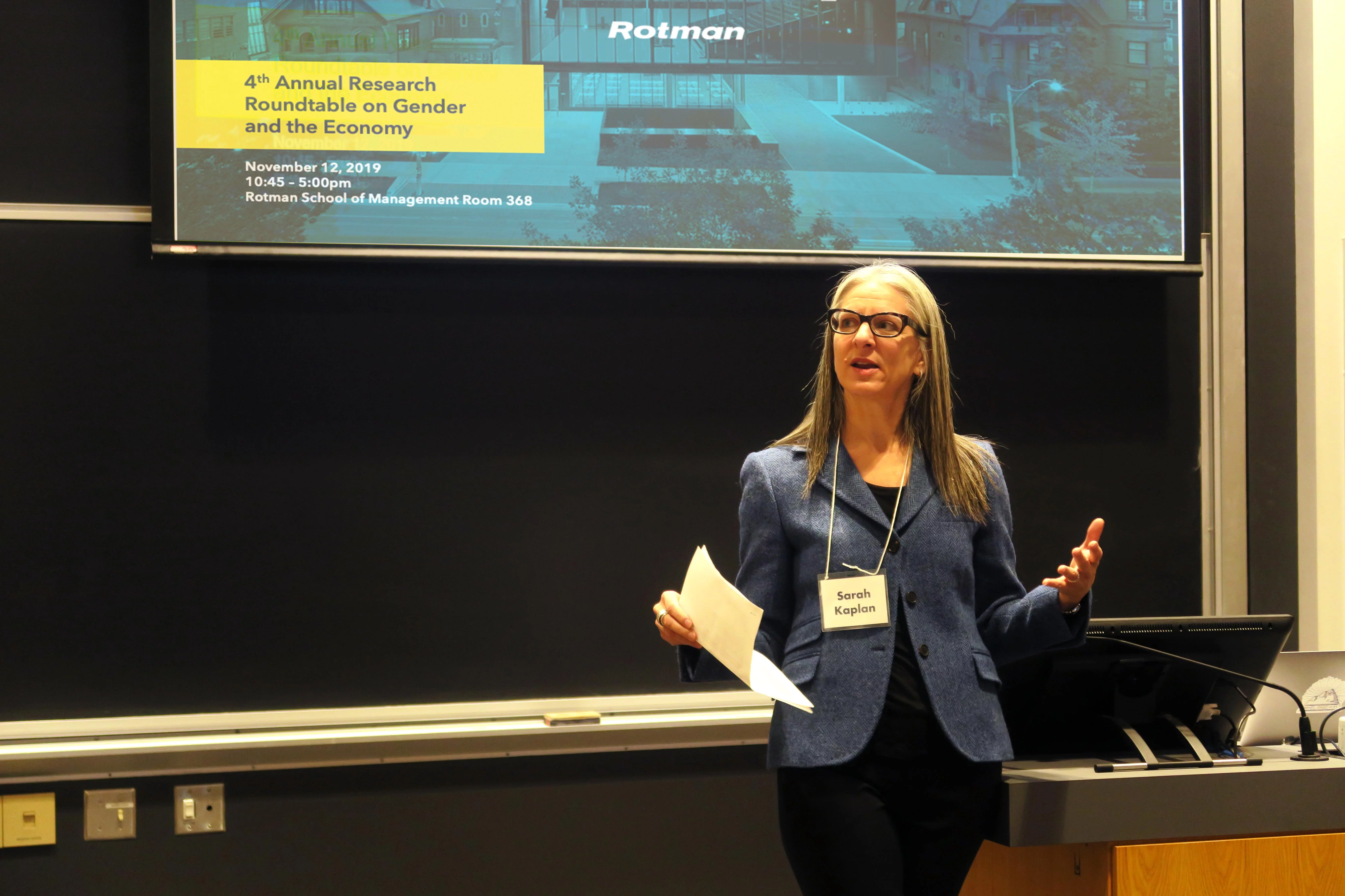 Sarah Kaplan introduces the 4th Annual Research Roundtable