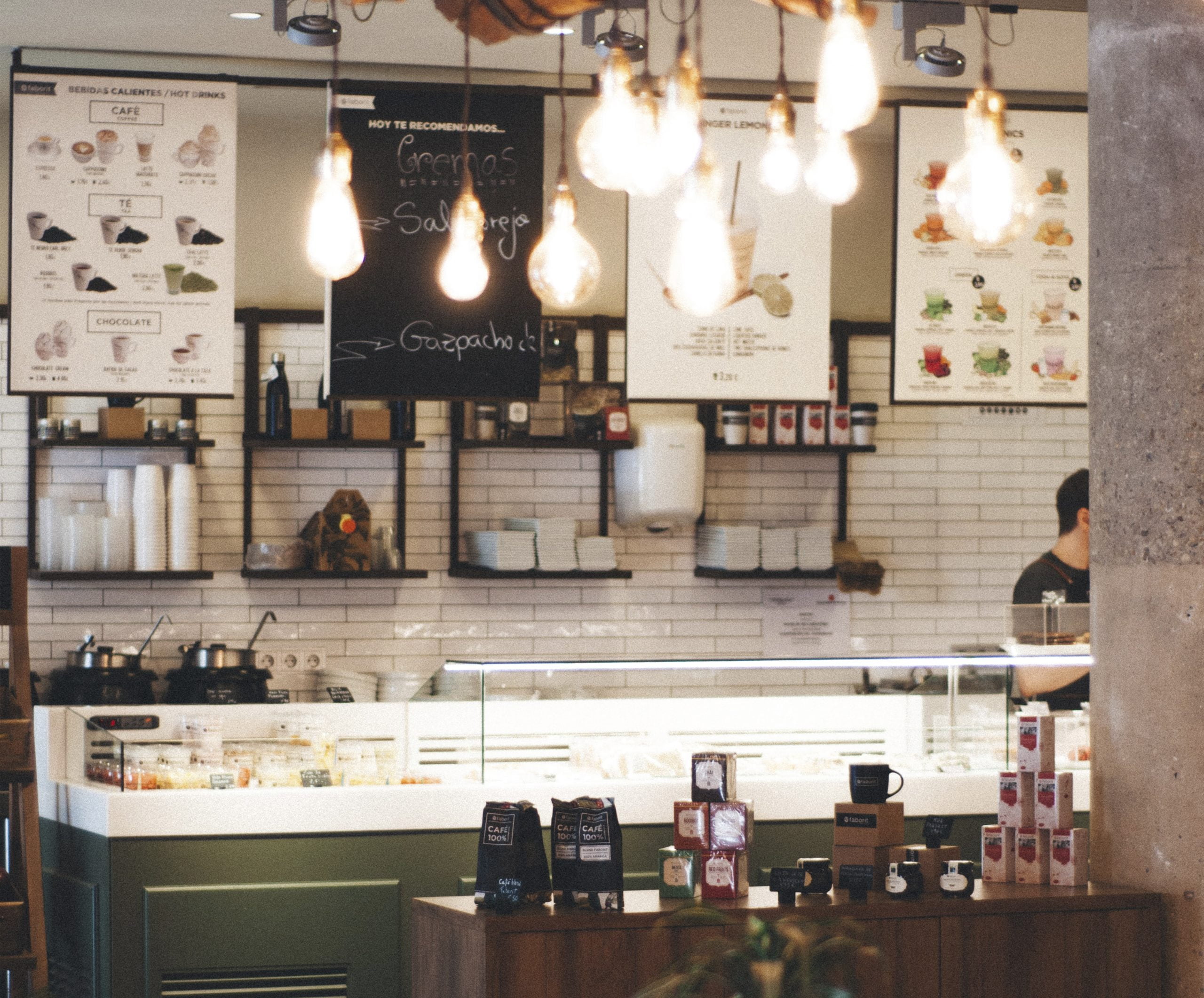 Interior of empty cafe