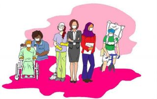 Illustration of females in the workforce