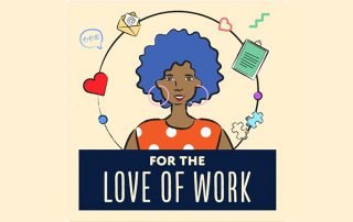 Illustration of women surrounded by icons representing a work life balance