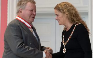 Actor William Shatner is invested as an Officer of the Order of Canada by Governor General Julie Payette during a ceremony at Rideau Hall in Ottawa last year