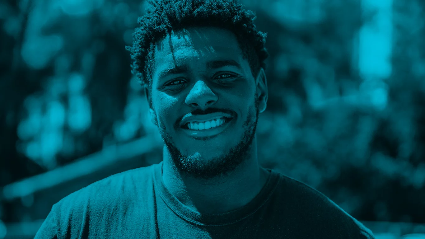 Black man smiling