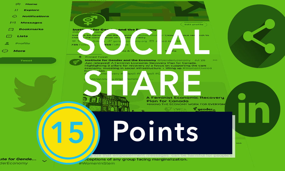 Social Share button - 15 points