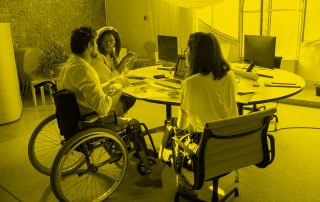 People seated in an office