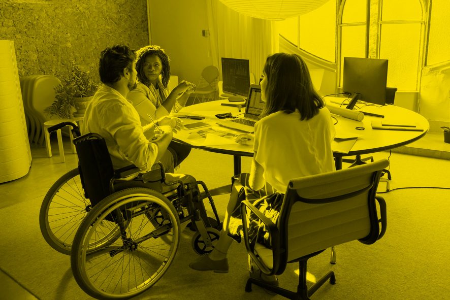 People seated in an office