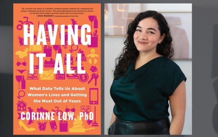 Book cover of Having It All and an image of the author Dr. Corinne Low